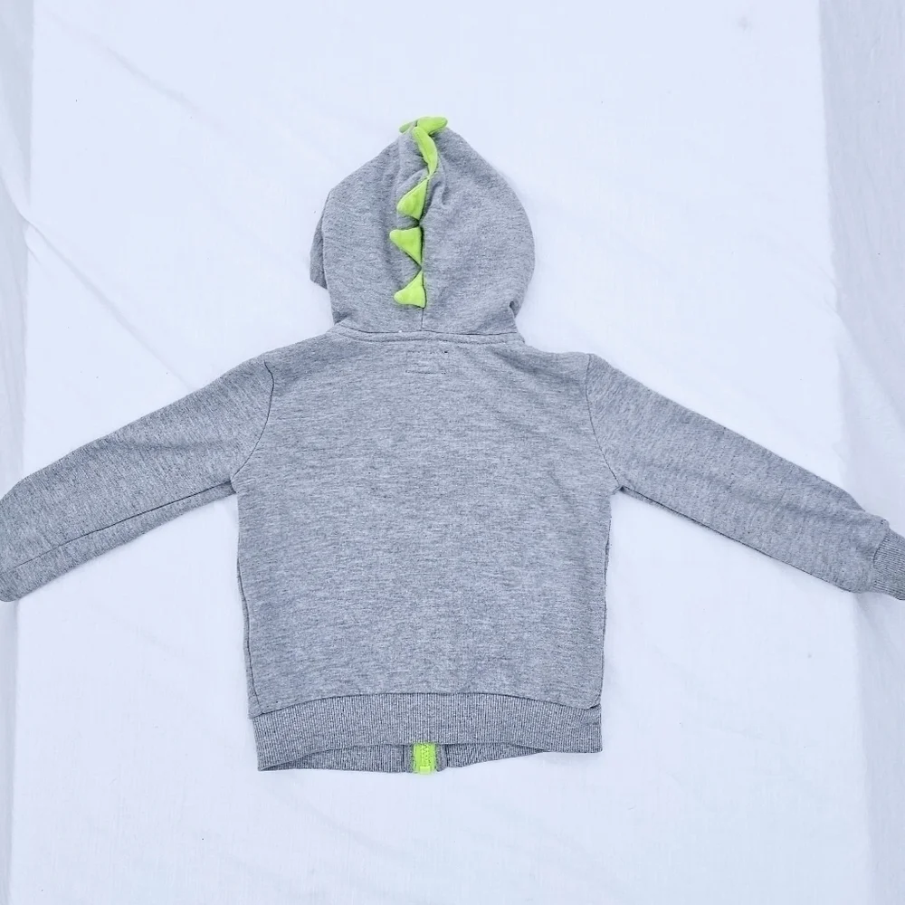 Converse All star Chuck Taylor Dino spiked hoodie. Size 2T gray and green
